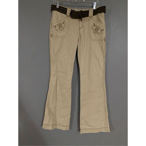 Maurices Tan Khaki Bootcut Pants With Belt Size 5/6 NWOT - Picture 1 of 7